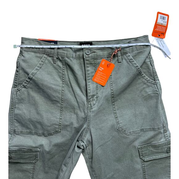 BASS OUTDOOR Women's High-Rise Canvas Cargo Pants NWT LICHEN GREEN SIZE 12 - Picture 9 of 11